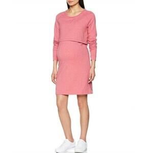 Mamalicious Maternity Moon June Long Sleeve Jersey Dress Rose Pink Medium